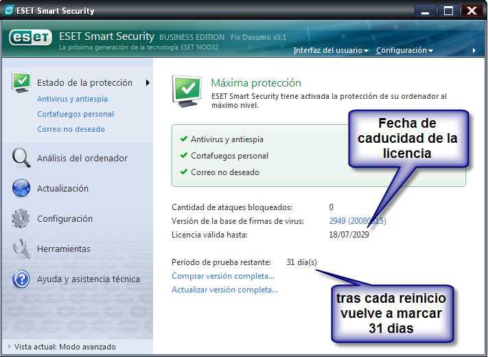 ESET Smart Security 3.0.645 Español Full hasta el 2029