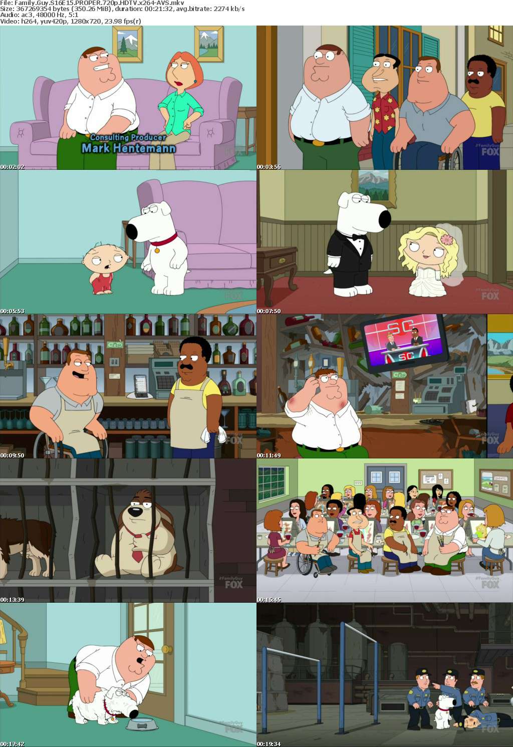 Family Guy S16E15 PROPER 720p HDTV x264-AVS Family Guy S16E15 PROPER 720p HDTV x264-AVS