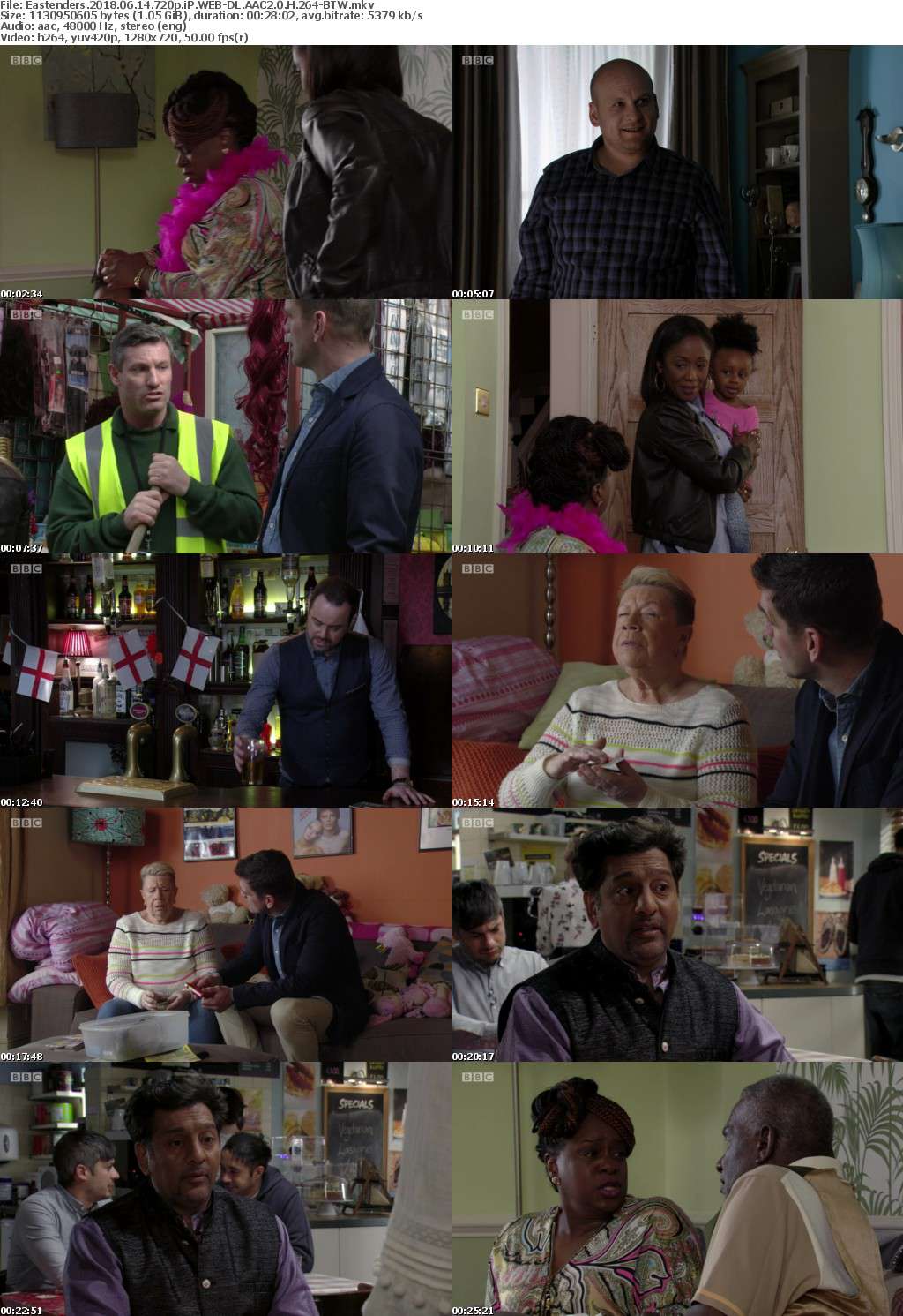 Eastenders 2018 06 14 720p iP WEB-DL AAC2 0 H 264-BTW Eastenders 2018 06 14 720p iP WEB-DL AAC2 0 H 264-BTW