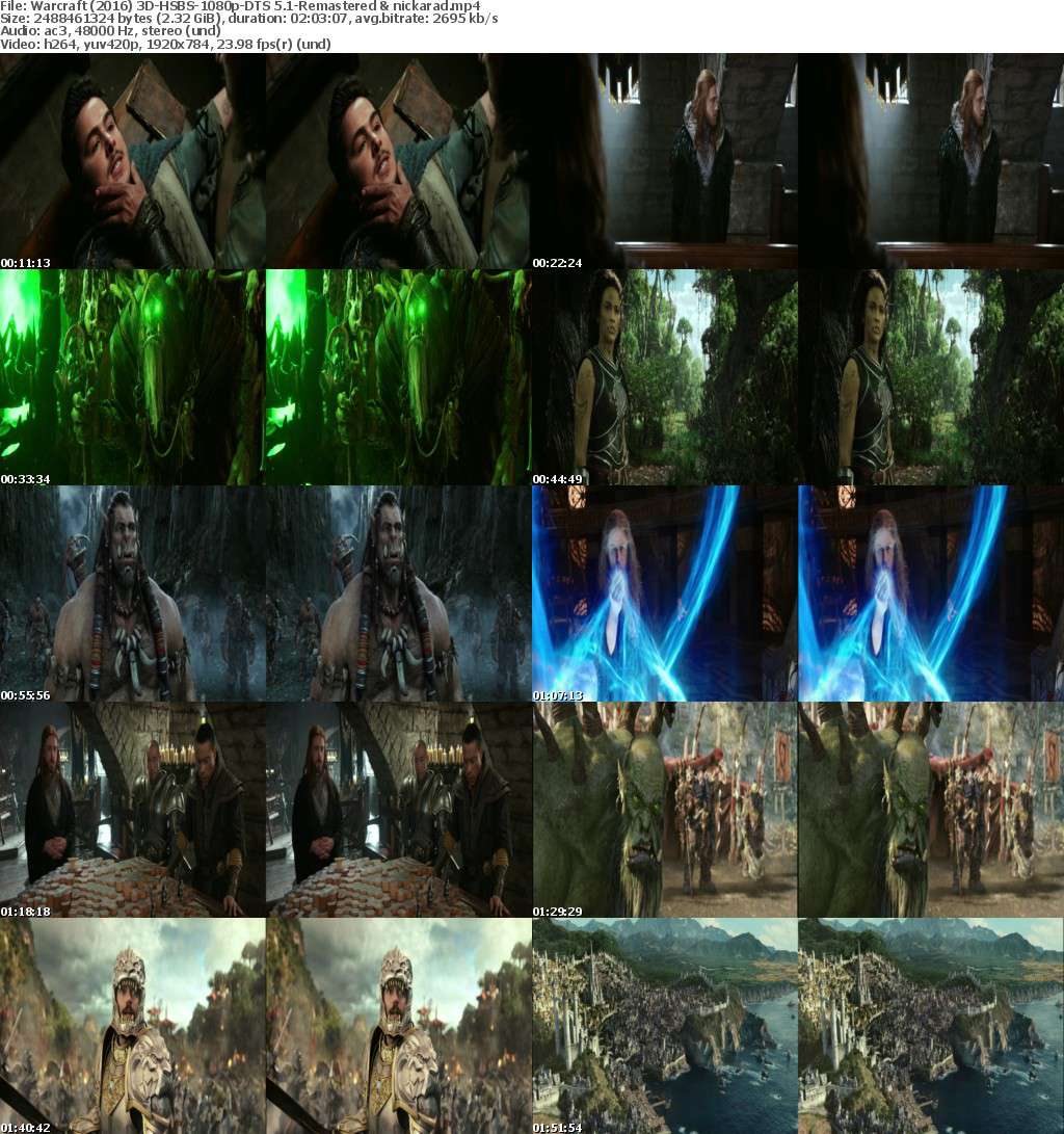 Warcraft (2016) 3D HSBS 1080p BluRay AC 3 Remastered-nickarad