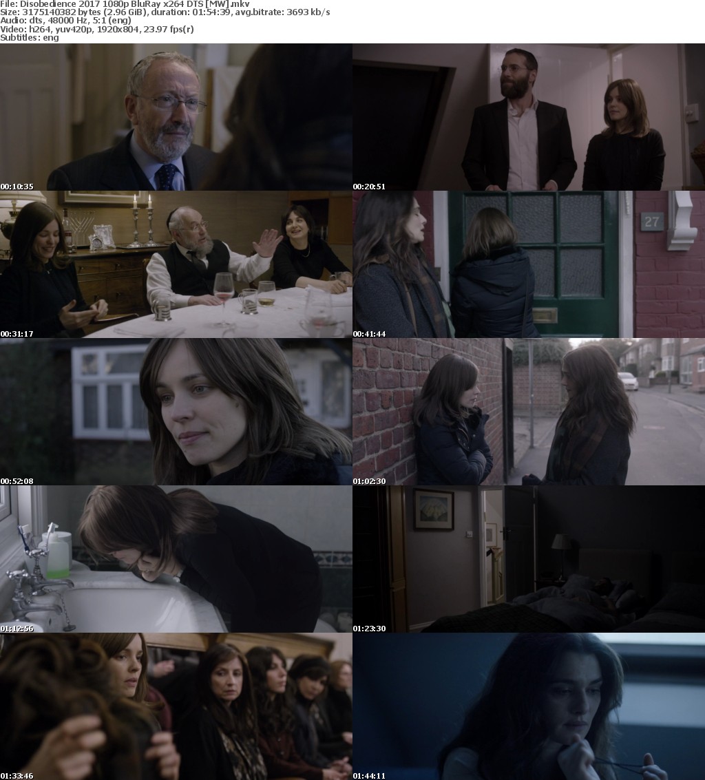 Disobedience (2017) 1080p BluRay x264 DTS MW