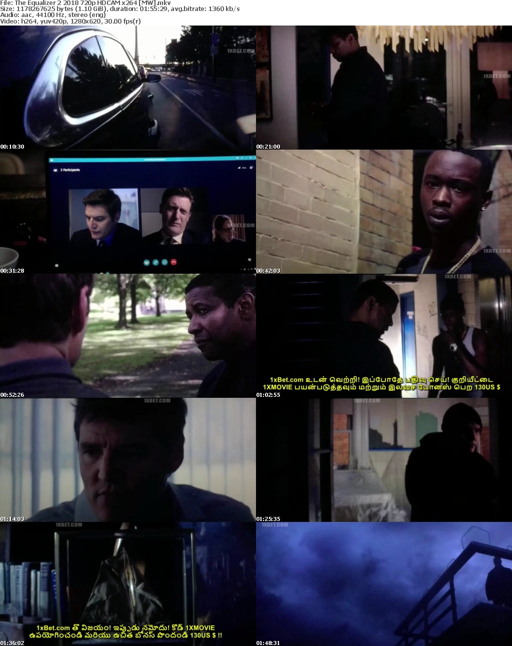 The Equalizer 2 (2018) 720p HDCAM x264 MW