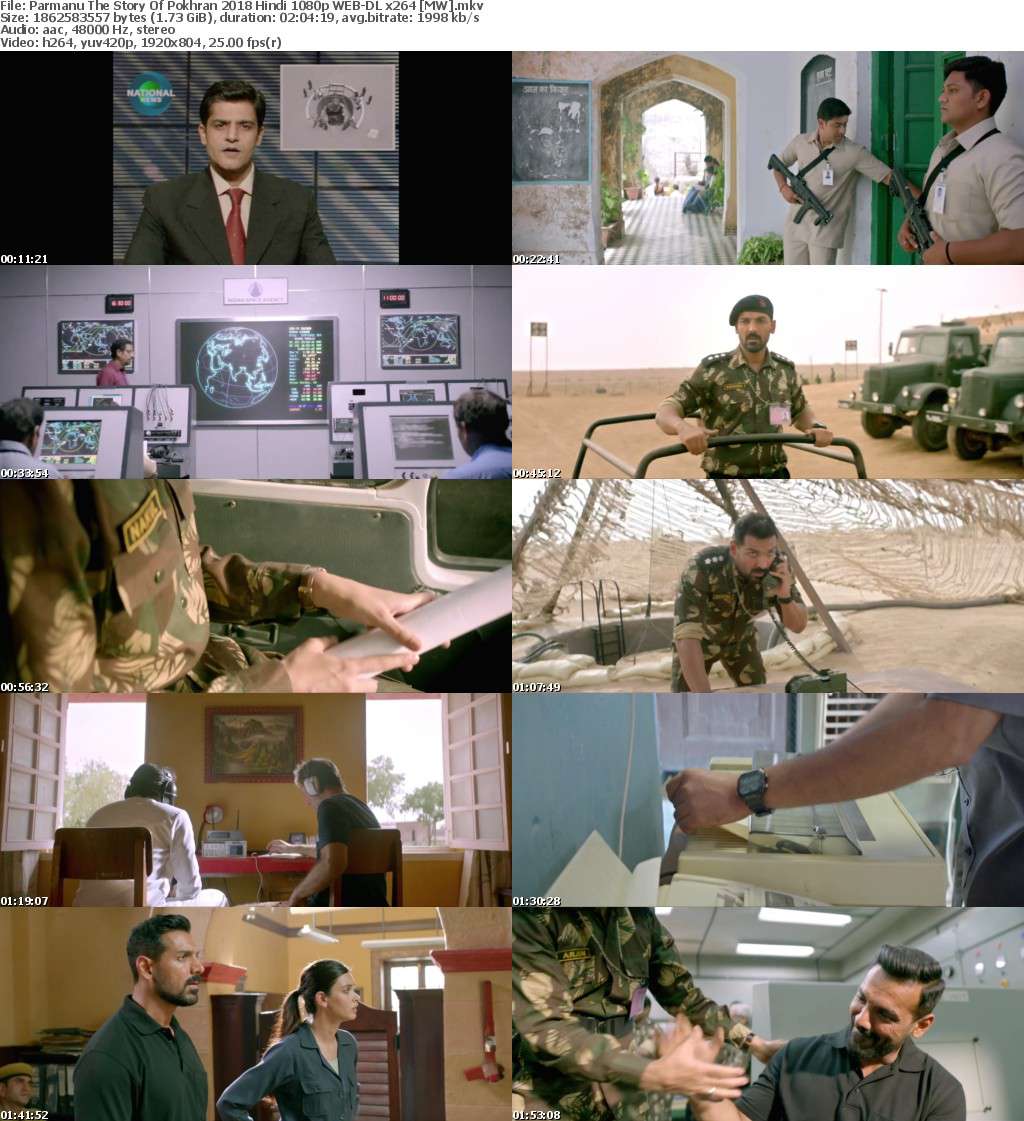 Parmanu The Story Of Pokhran (2018) Hindi 1080p WEB-DL x264 MW