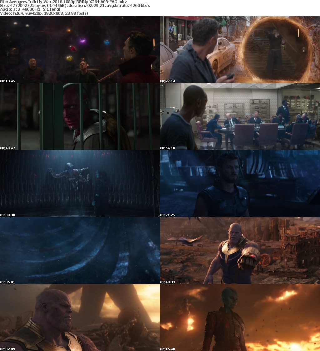 Avengers Infinity War (2018) 1080p BRRip X264 AC3-EVO