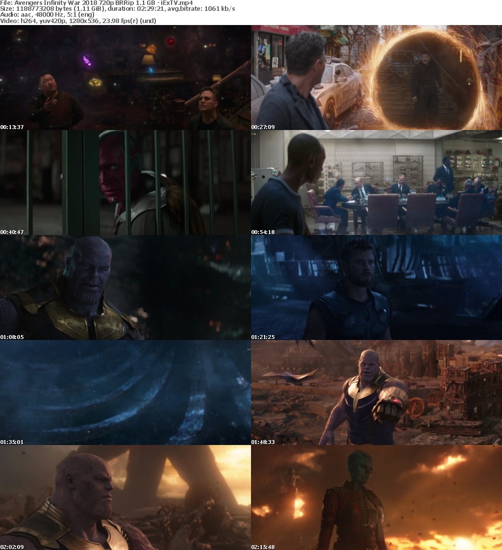 Avengers Infinity War (2018) 720p BRRip 1.1 GB - iExTV