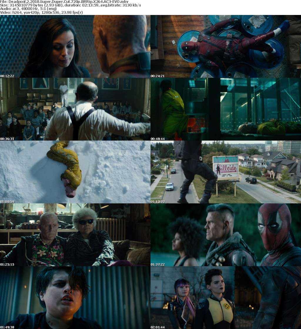 Deadpool 2 (2018) Super Duper Cut 720p BRRip X264 AC3-EVO