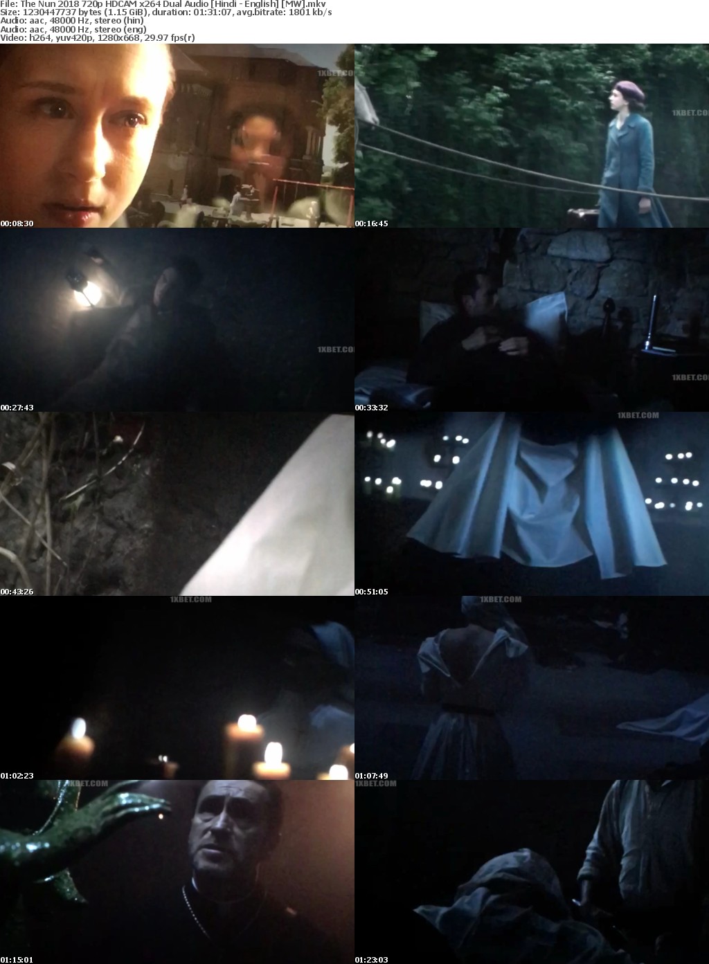 The Nun (2018) 720p HDCAM x264 Dual Audio Hindi - English MW