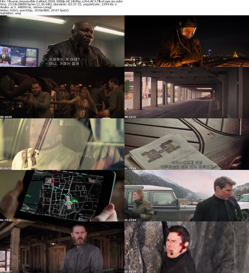 Mission Impossible - Fallout (2018) 1080p HC HDRip AC3 2 3GB - MkvCage Mission Impossible - Fallout (2018) 1080p HC HDRip AC3 2 3GB - MkvCage