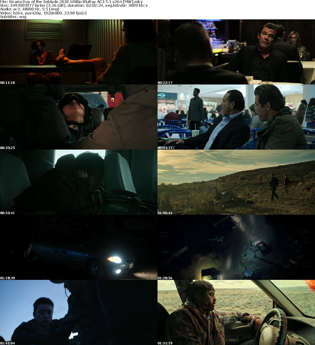 Sicario Day of the Soldado (2018) 1080p BluRay AC3 5.1 x264 MW