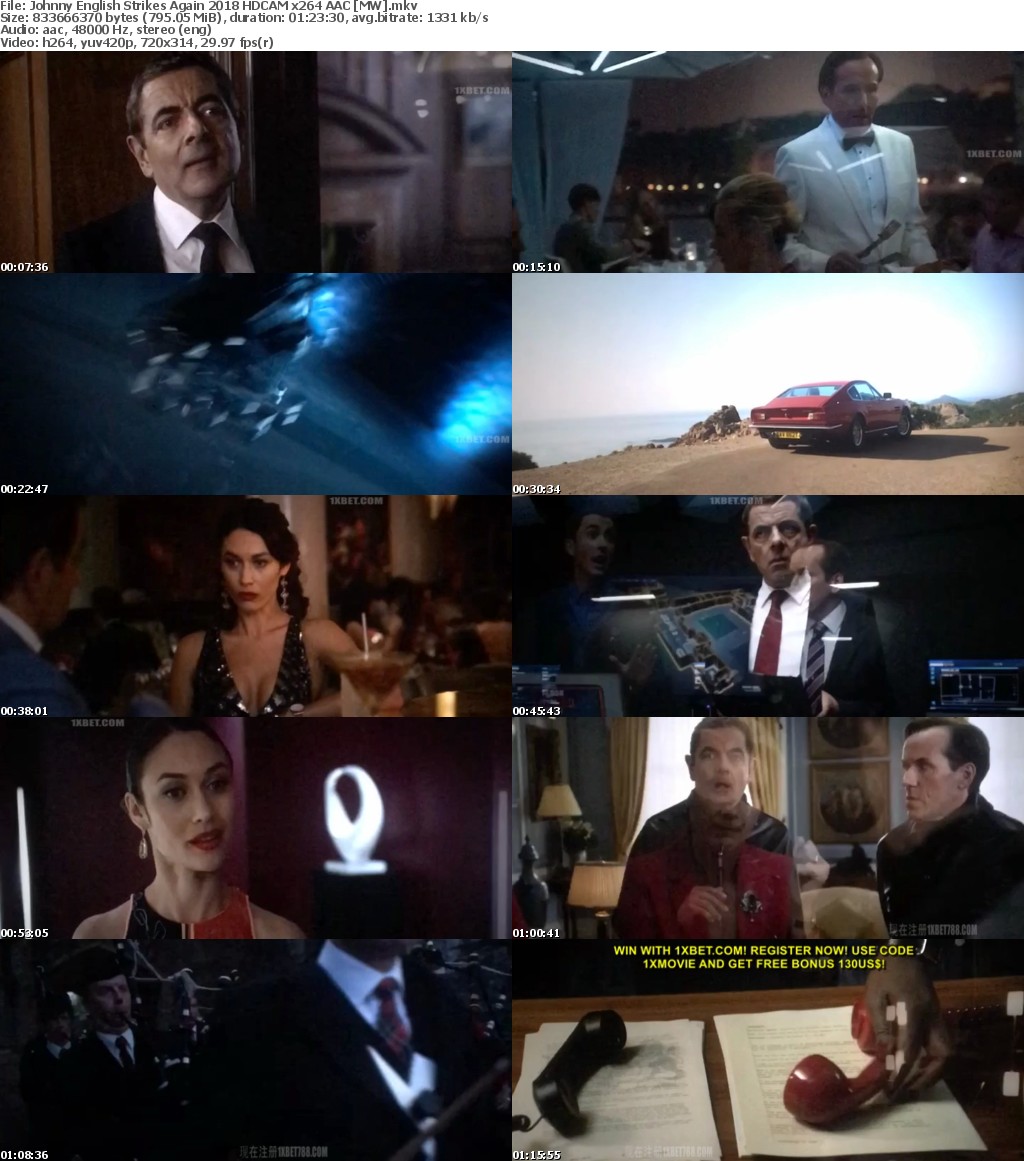 Johnny English Strikes Again (2018) HDCAM x264 AAC MW