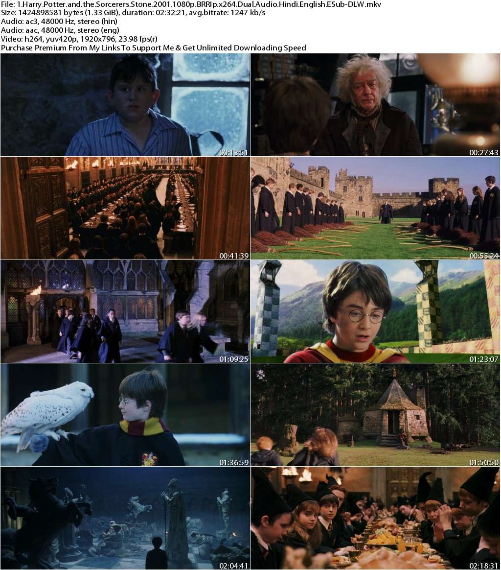 Harry Potter and the Sorcerers Stone (2001) 1080p BRRIp x264 Dual Audio [Hindi+English] ESub-DLW