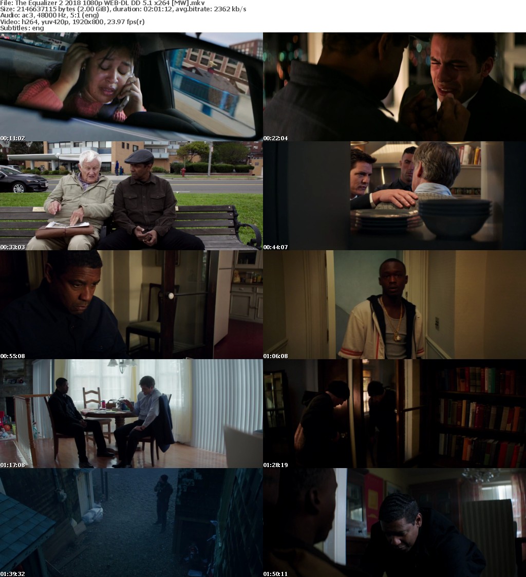 The Equalizer 2 (2018) 1080p WEB-DL DD 5.1 x264 MW