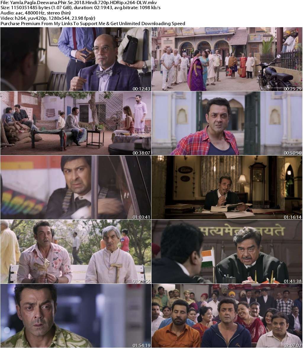 Yamla Pagla Deewana Phir Se (2018) Hindi 720p HDRip x264-DLW