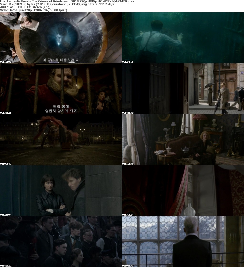 Fantastic Beasts The Crimes of Grindelwald (2018) 720p HDRip HC AC3 X264-CMRG