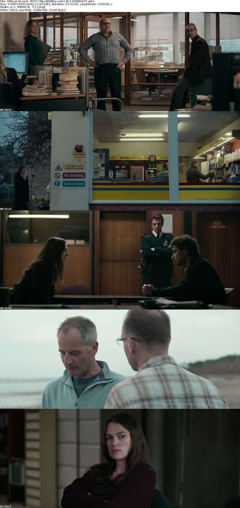 Official Secrets 2019 720p WEBRip x264 AC3-DiVERSiTY Official Secrets 2019 720p WEBRip x264 AC3-DiVERSiTY