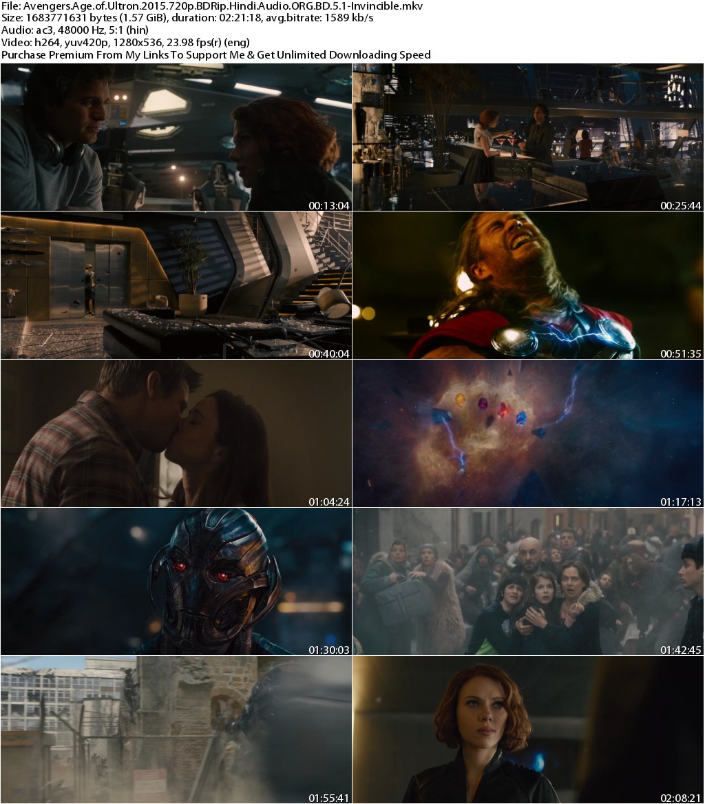 Avengers Age of Ultron (2015) 720p BDRip Hindi Audio ORG BD 5.1-Invincible