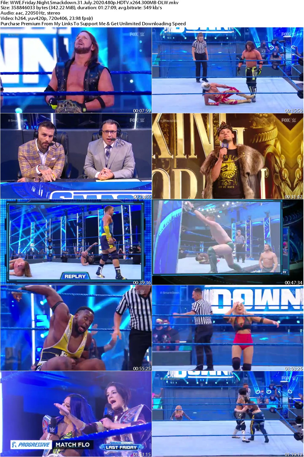 WWE Friday Night Smackdown 31 July 2020 480p HDTV x264 300MB-DLW