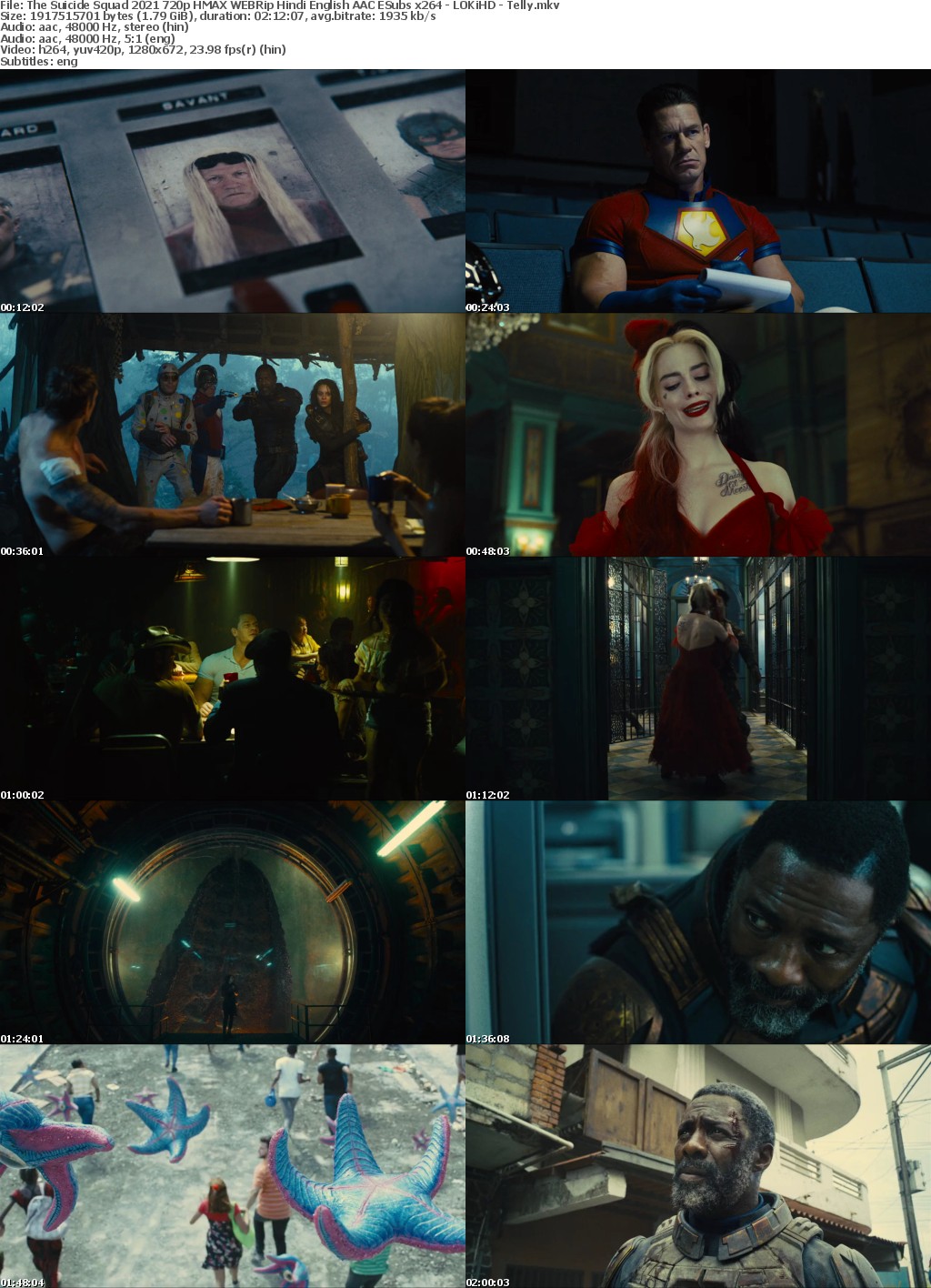 The Suicide Squad 2021 720p HMAX WEBRip Hindi English AAC ESubs x264 - LOKiHD - Telly mkv