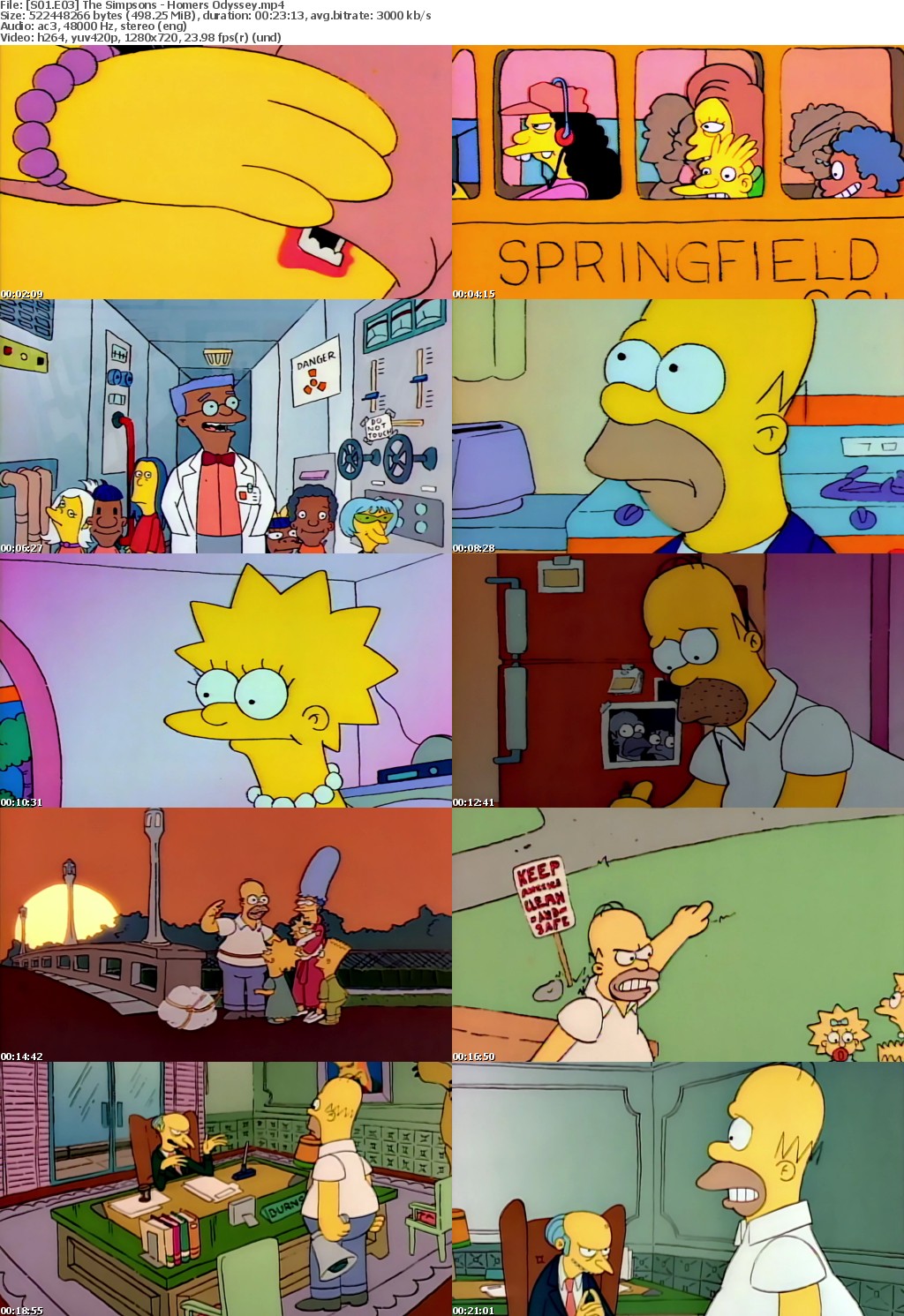The Simpsons S1 E3 Homers Odyssey MP4 720p H264 WEBRip EzzRips