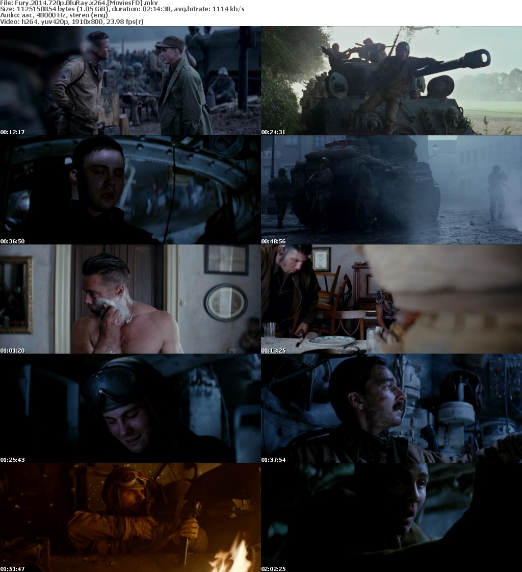 Fury (2014) 720p BluRay x264 - MoviesFD
