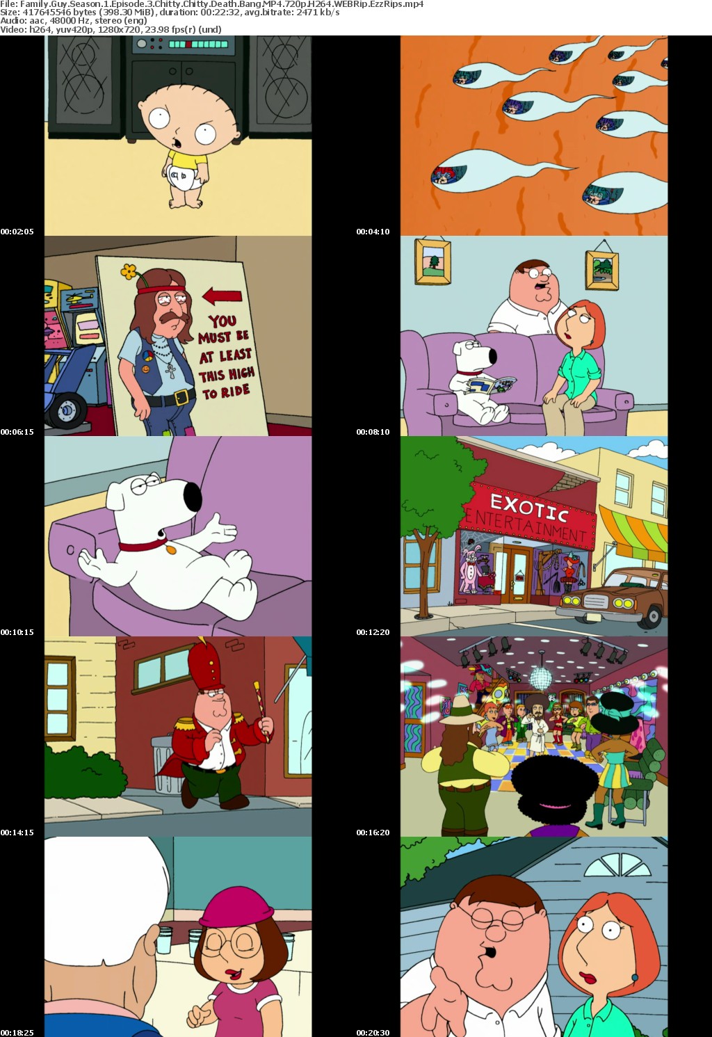 Family Guy Season 1 Episode 3 Chitty Chitty Death Bang MP4 720p H264 WEBRip EzzRips