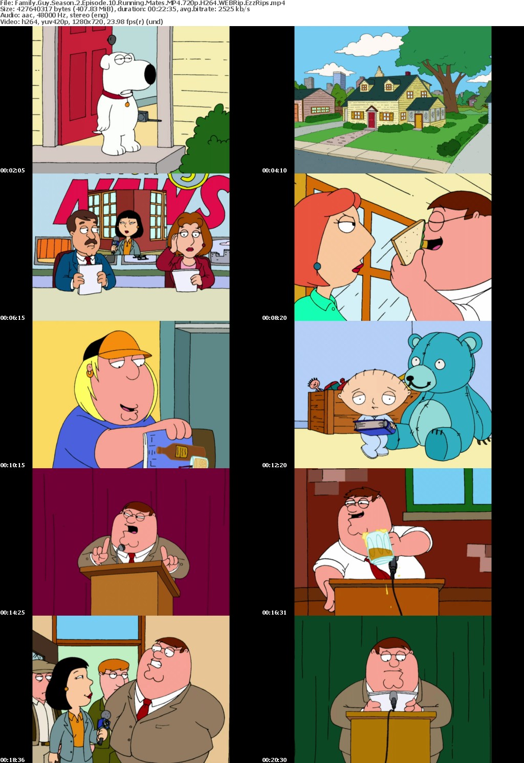 Family Guy Season 2 Episode 10 Running Mates MP4 720p H264 WEBRip EzzRips