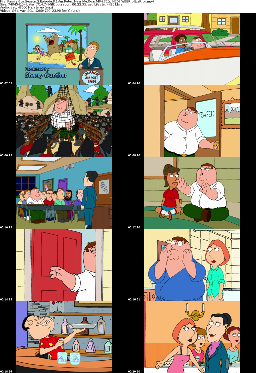 Family Guy Season 2 Episode 8 I Am Peter, Hear Me Roar MP4 720p H264 WEBRip EzzRips