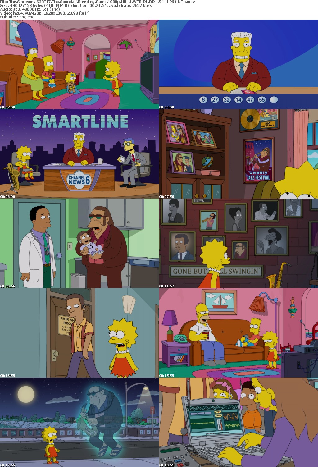 The Simpsons S33E17 The Sound of Bleeding Gums 1080p HULU WEBRip DDP5 1 x264-NTb
