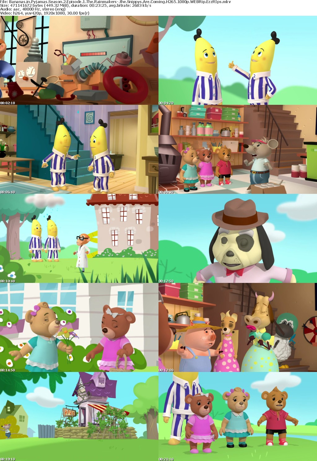 Bananas in Pyjamas Season 2 Episode 1 The Rainmakers-The Snippys Are Coming H265 1080p WEBRip EzzRips