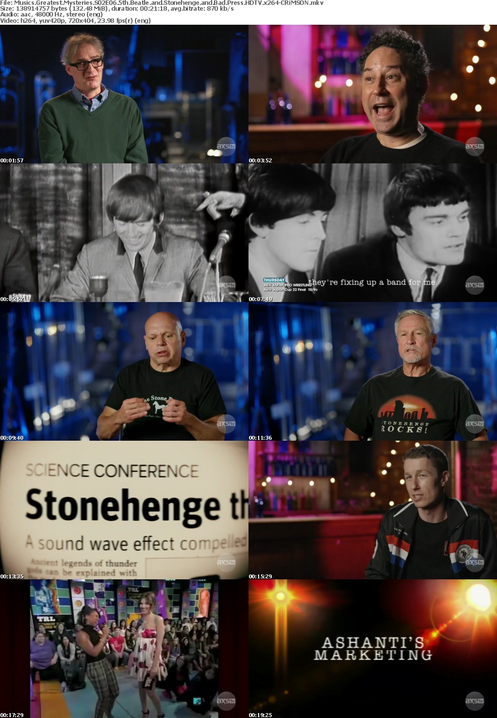 Musics Greatest Mysteries S02E06 5th Beatle and Stonehenge and Bad Press HDTV x264-CRiMSON