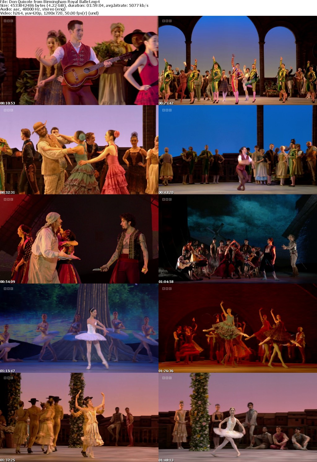 Don Quixote from Birmingham Royal Ballet (1280x720p HD, 50fps, soft Eng subs) Birmingham Royal Ballet perform Don Quixote in a production by Carlos Acosta / / Based on Spain #039;s most famous novel, the classic ballet follows Don Quixote #039;s ex