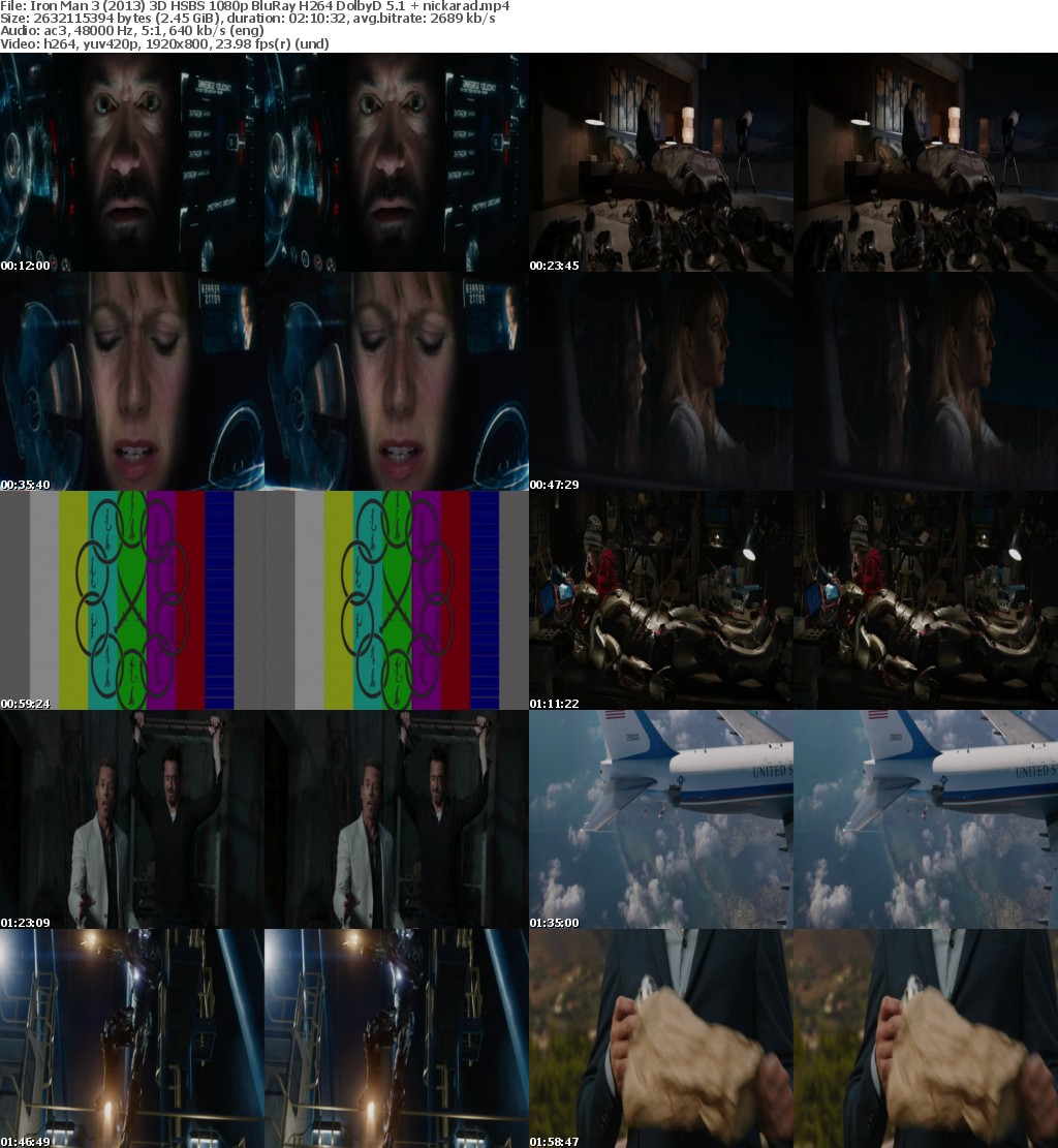 Iron Man 3 (2013) 3D HSBS 1080p BluRay H264 DolbyD 5 1 nickarad