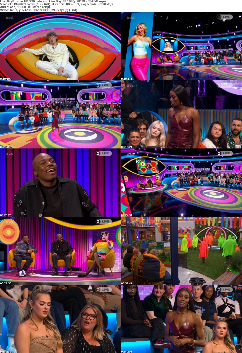 Big Brother UK S20 Late and Live Day 38 1080p HDTV x264-XB
